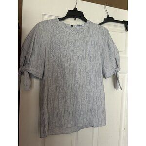 Derek Lam 10 Crosby blouse short sleeve cotton blouse with ties sz 4